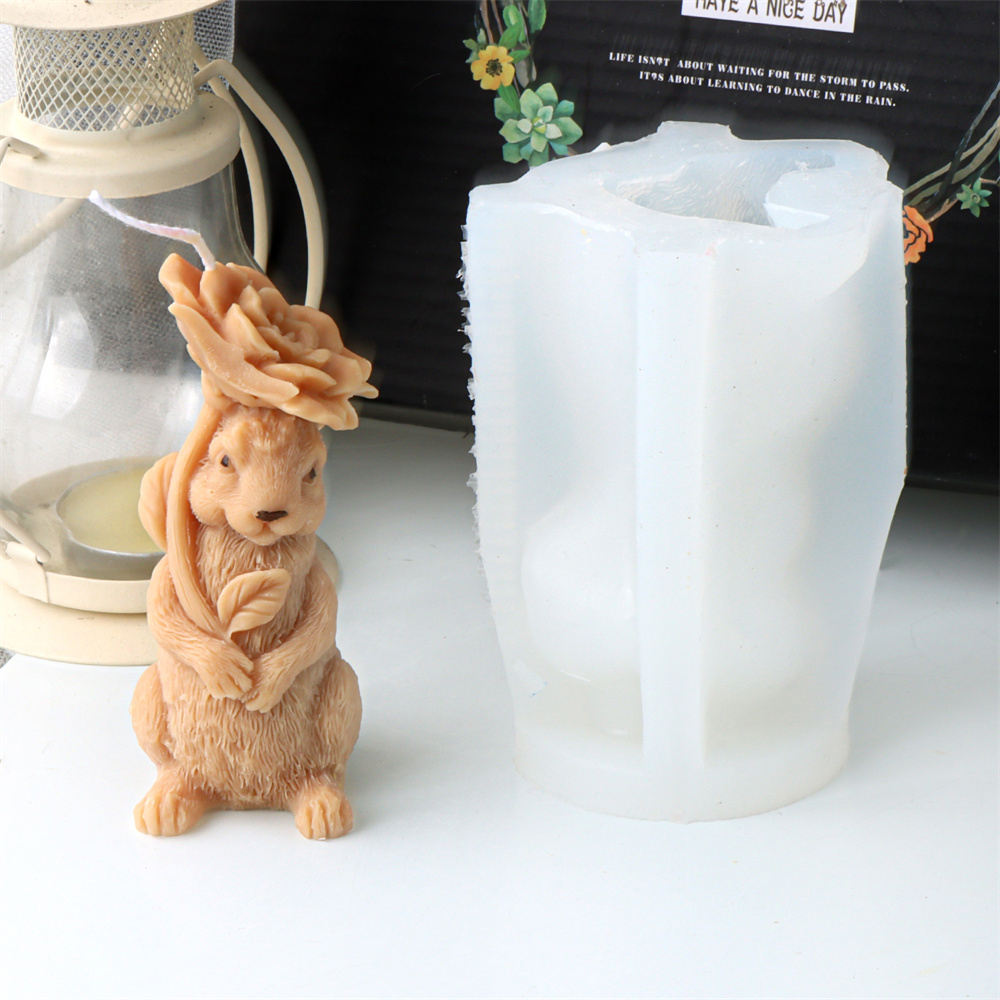 3D Flower Rabbit Candle Silico - Bunny Cake Mold ulasan dan harga
