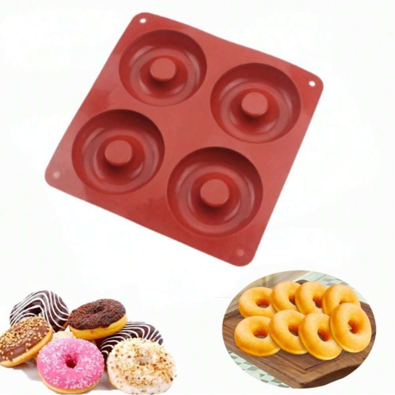 1PC 4 Holes Donut Silicone Mol - Donut Mold Silicone ulasan dan harga